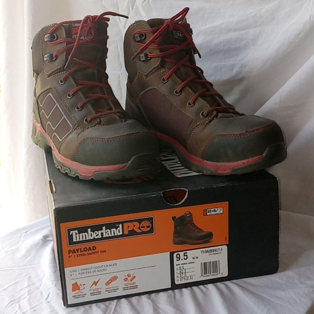 Timberland Pro Men's Playload Industrial Work 6" Steel Safety Toe Boots 9.5
